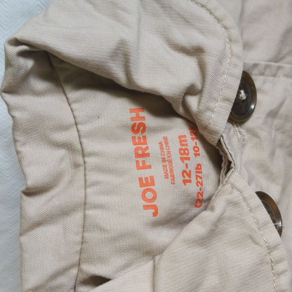 joe fresh double breasted lined trench coat 12-18 months baby toddler girls - Picture 2 of 7
